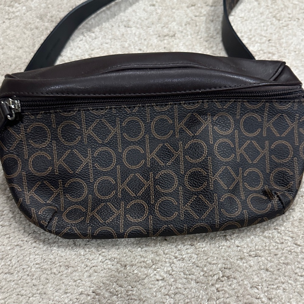 Calvin Klein Dark Brown Logo Belt Bag